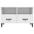 Meuble TV Blanc brillant 80x36x50 cm Bois d'ingénierie
