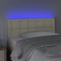Tête de lit à LED Crème 100x5x78/88 cm Similicuir