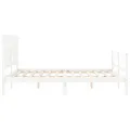 Cadre de lit avec tête de lit blanc 160x200 cm bois massif