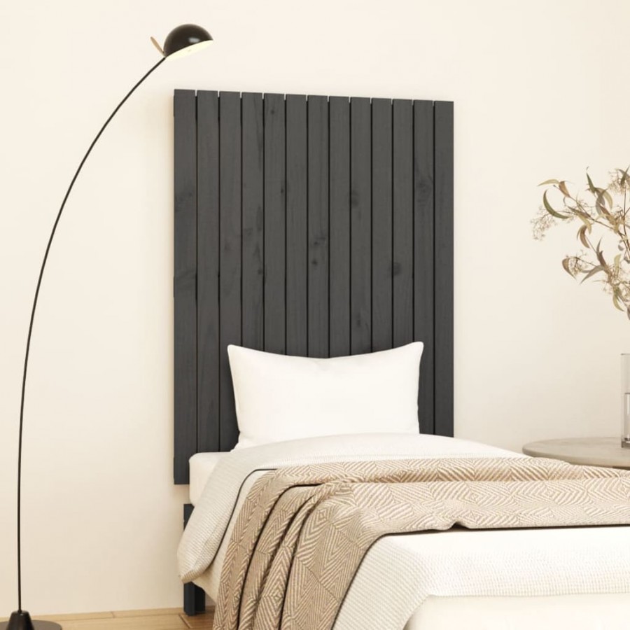 Tête de lit murale Gris 82,5x3x110 cm Bois massif de pin