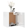 Tables de chevet murales 2 pcs Blanc brillant 50x30x47 cm