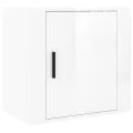 Tables de chevet murales 2 pcs Blanc brillant 50x30x47 cm