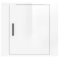 Tables de chevet murales 2 pcs Blanc brillant 50x30x47 cm