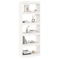 Bibliothèque/Cloison Blanc 60x30x167,5 cm Bois massif de pin