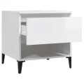 Tables d'appoint 2pcs Blanc brillant 50x46x50cm Bois ingénierie