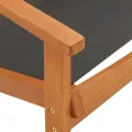 Chaise de jardin Noir Bois d'eucalyptus solide et textilène