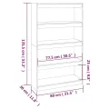 Bibliothèque/Séparateur de pièce Gris 80x30x135,5 cm Pin solide