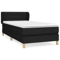 cadre de lit avec matelas Noir 100x200 cm Tissu