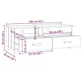 Meuble TV HAMAR Gris clair 106x40x40 cm Bois massif de pin