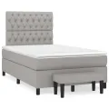 cadre de lit avec matelas Gris clair 120x200cm Tissu