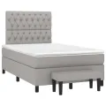 cadre de lit avec matelas Gris clair 120x200cm Tissu