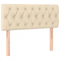 cadre de lit et matelas Crème 90x190 cm Tissu