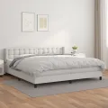 cadre de lit avec matelas Blanc 200x200cm Similicuir