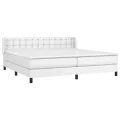 cadre de lit avec matelas Blanc 200x200cm Similicuir