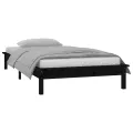 Cadre de lit à LED noir 90x190 cm simple bois massif