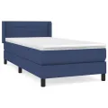 cadre de lit avec matelas Bleu 80x200 cm Tissu