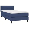 cadre de lit avec matelas Bleu 80x200 cm Tissu