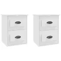 Tables de chevet murales 2 pcs blanc 41,5x36x53 cm