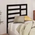 Tête de lit Noir 106x4x104 cm Bois massif de pin