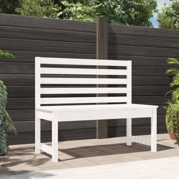 Banc de jardin blanc 109 cm bois massif de pin