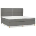 cadre de lit avec matelas Gris foncé 200x200cm Tissu
