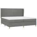 cadre de lit avec matelas Gris foncé 200x200cm Tissu