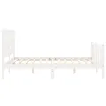Cadre de lit avec tête de lit blanc King Size bois massif