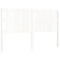 Cadre de lit avec tête de lit blanc King Size bois massif