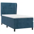 cadre de lit avec matelas Bleu foncé 90x190 cm