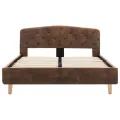 Cadre de lit Marron Similicuir daim 120 x 200 cm