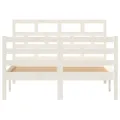 Cadre de lit Blanc Bois de pin massif 120x200 cm