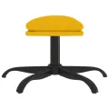Repose-pied Jaune moutarde 60x60x36 cm Velours