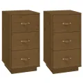 Tables de chevet 2pcs Marron miel 40x40x75cm Bois de pin massif