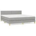 cadre de lit avec matelas Gris clair 160x200cm Tissu