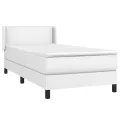 cadre de lit avec matelas Blanc 100x200cm Similicuir