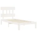 Cadre de lit avec tête de lit blanc 90x200 cm bois massif