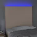 Tête de lit à LED Cappuccino 100x5x118/128 cm Similicuir