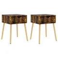 Tables de chevet 2 pcs Chêne fumé 40x40x56 cm Aggloméré