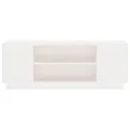 Meuble TV Blanc 110x35x40,5 cm Bois de pin massif