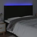 Tête de lit à LED Noir 200x5x118/128 cm Tissu