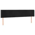 Tête de lit avec oreilles Noir 163x16x78/88 cm Velours