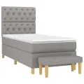 cadre de lit avec matelas Gris clair 80x200 cm Tissu