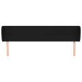 Tête de lit avec oreilles Noir 203x23x78/88 cm Tissu