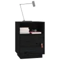 Table de chevet Noir 40x34x55 cm Bois de pin massif