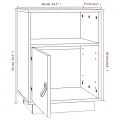 Table de chevet Noir 40x34x55 cm Bois de pin massif