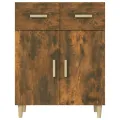 Buffet Chêne fumé 69,5x34x89 cm Bois d'ingénierie