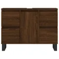Armoire salle de bain chêne marron 80x33x60cm bois d'ingénierie