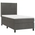 cadre de lit matelas LED Gris foncé 90x190cm Velours