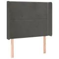 cadre de lit matelas LED Gris foncé 90x190cm Velours