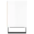 Tables de chevet 2pcs blanc brillant 40x30x50cm bois ingénierie